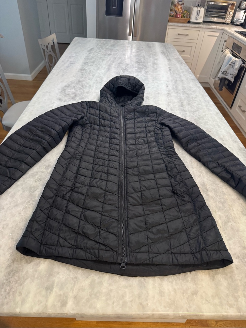 The North Face Women's Black Quilted Hooded Puffer Coat